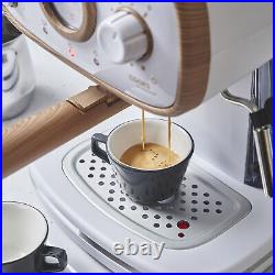 Coffee Machine Espresso Maker Barista Pro 15-Bar Pump Frothing Wand Nordic White