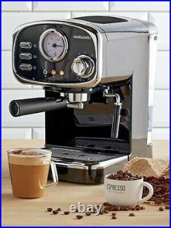 Cookworks CM5013B-GS Espresso Coffee Machine Frothy Lattes Or Creamy Flat