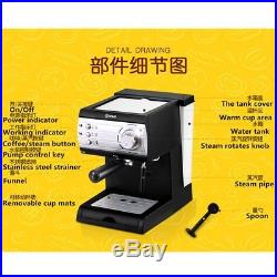 DL-KF6001 Semi Automatic Coffee Maker Barista Espresso Machine Milk Steamer New