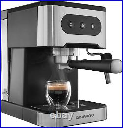 Daewoo 20 Bar Espresso Coffee Maker Steam Wand Barista 1.5L Tank Warmer Filter