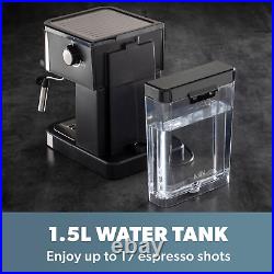 Daewoo 20 Bar Espresso Coffee Maker Steam Wand Barista 1.5L Tank Warmer Filter