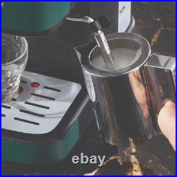 Daewoo Emerald Coffee Maker Espresso Cappuccino 2 Cup with Milk Steamer 20 Bar