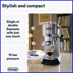 DeLonghi Dedica EC685M 2 Cup Coffee Machine Silver Brand New Sealed