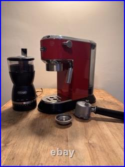 DeLonghi Dedica EC685. M 2 Cup Coffee Machine Red with grinder