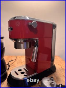 DeLonghi Dedica EC685. M 2 Cup Coffee Machine Red with grinder