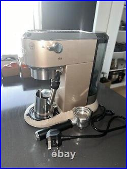 De'Longhi Dedica Metallics Coffee Machine with Milk Frother Beige