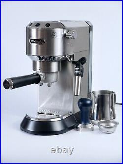 Delonghi Dedica, Coffee Machine with steam wand, EC685M, Silver + accessories
