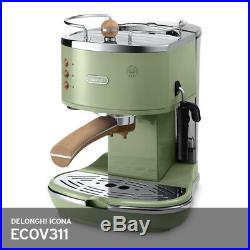 Delonghi Icona Vintage ECOV 311 Coffee Machine 220V 1000W Auto-Off FreeUPS Green