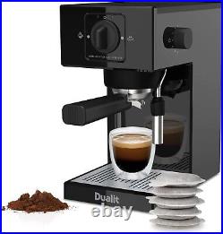 Dualit 84470 Espresso Coffee Machine Manual Coffee Maker 1.4L 20bar pump -Black