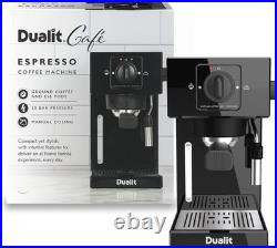 Dualit Espresso Coffee Machine 1.4L Capacity Black Manual Dosing Coffee
