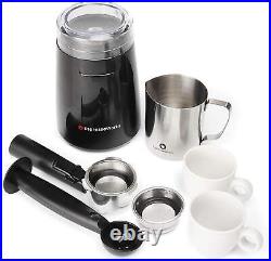 EspressoWork 7 Pc ALL-IN-ONE Espresso Machine Set with Electric Coffee Grinder