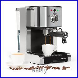 Espresso Coffee Machine 15 Bar Electric Milk Frother 1470W 6 cups Home Silver