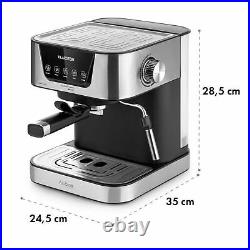 Espresso Coffee Machine Bean to Cup 15 bar Capuccino Milk Frother 1050 W Silver