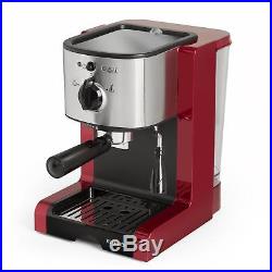 Espresso Coffee Machine Cappuccino Maker Electric filter 6 cup Frother Red 1470W