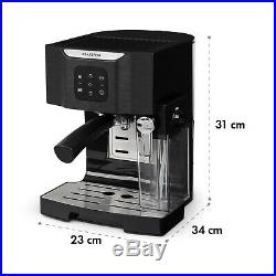 Espresso Coffee Machine Commercial Electric 1450 W 20 Bar Milk Frother Black