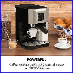 Espresso Coffee Machine Office Home Electric 1450 W 20 Bar Milk Frother Grey