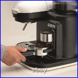 Espresso Coffee Machine with Bean Grinder, 15 Bar, White, Ariete Moderna 1318W