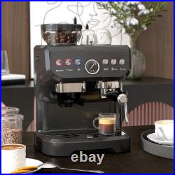 Espresso Coffee Machine with Integrated Bean Grinder & Steam Wand 15 Bar Pressure