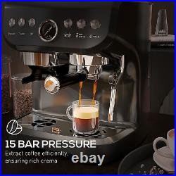 Espresso Coffee Machine with Integrated Bean Grinder & Steam Wand 15 Bar Pressure Espresso Coffee Machine with Integrated Bean Grinder & Steam Wand 15 Bar Pressure