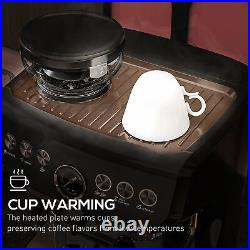 Espresso Coffee Machine with Integrated Bean Grinder & Steam Wand 15 Bar Pressure