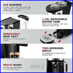 Espresso Machine 20 Bar Expresso Coffee Maker with Milk Frother Wand 1350W