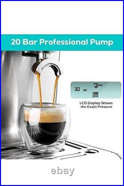 Espresso Machine with Grinder, Bean to Cup Coffee Machine with Milk Frother LCD