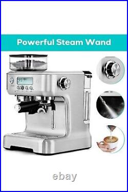Espresso Machine with Grinder, Bean to Cup Coffee Machine with Milk Frother LCD