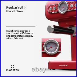 Espresso Machine with Milk Frother Coffee Maker Cappuccino 19 Bar 2 Cups Red