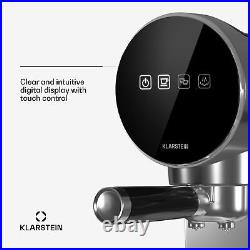 Espresso Machine with Milk Frother Coffee Maker Cappuccino 20 Bar 2 Cups Silver