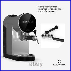 Espresso Machine with Milk Frother Coffee Maker Cappuccino 20 Bar 2 Cups Silver