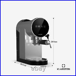 Espresso Machine with Milk Frother Coffee Maker Cappuccino 20 Bar 2 Cups Silver