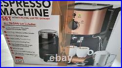 Espresso Works All-in-One Espresso & Cappuccino Coffee Machine Barista Set Gold