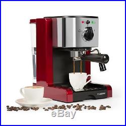 Espresso coffee Machine Electric Maker 6 cups 20 Bar 1350W Milk Frother Home Red