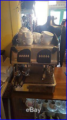 Expobar espresso 2 group coffee machine with 2 milk jags, tamper, 3 portafilter