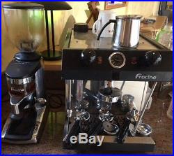 Frachino Baby Espresso Machine and Grinder Stainless / Black