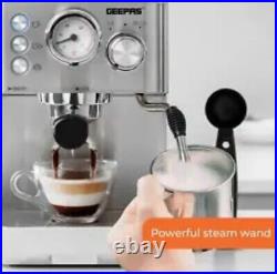 GEEPAS 15 Bar Espresso Cappuccino Coffee Machine & 200W Coffee Spice Grinder Set