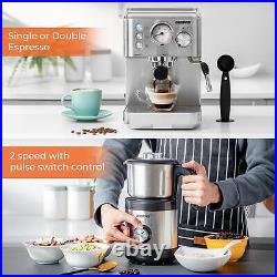 GEEPAS 15 Bar Espresso Cappuccino Coffee Machine & 450W Coffee Spice Grinder Set