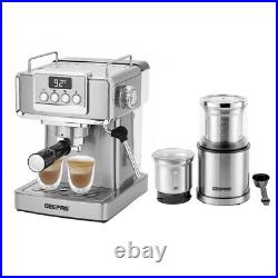 GEEPAS 20 Bar Espresso Coffee Machine & 200W Coffee Spice Grinder Combo Set