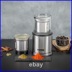 GEEPAS 20 Bar Espresso Coffee Machine & 200W Coffee Spice Grinder Combo Set