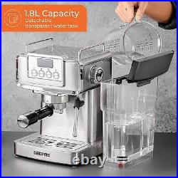 GEEPAS 20 Bar Espresso Coffee Machine & 450W Coffee Spice Grinder Combo Set