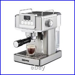 GEEPAS 20 Bar Espresso Coffee Machine Milk Frother Cappuccino Stainless Steel