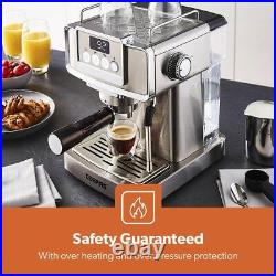 GEEPAS 20 Bar Espresso Coffee Machine Milk Frother Cappuccino Stainless Steel