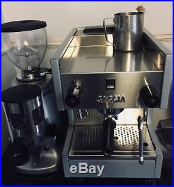 Gaggia TS 2 Cups Commercial Espresso Machine Stainless & Mazzer Coffee Grinder