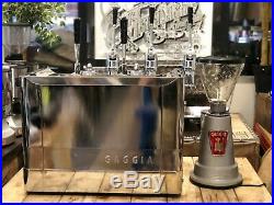 Gaggia Vintage Lever 2 Group Espresso Coffee Machine And Grinder Cafe Restaurant