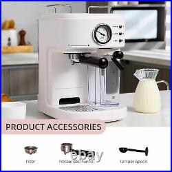 HOMCOM Automatic Coffee Machine Espresso& Cappuccino& Latte Maker White
