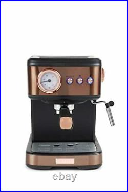 Haden Espresso Pump Coffee Machine, Black & Copper