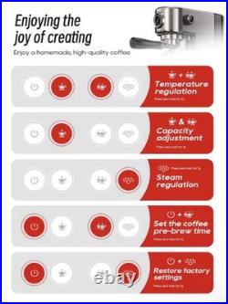 HiBREW 20Bar Semi Automatic Espresso Maker Temp Adjustable Cold Hot Macgine H10B