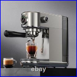 HiBREW Espresso Coffee Machine with Milk Frother, 20Bar Pump, Programable, Steel