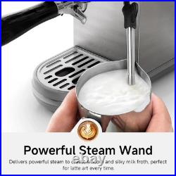 HiBREW Espresso Coffee Machine with Milk Frother, 20Bar Pump, Programable, Steel