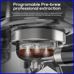 HiBREW Espresso Coffee Machine with Milk Frother, 20Bar Pump, Programable, Steel